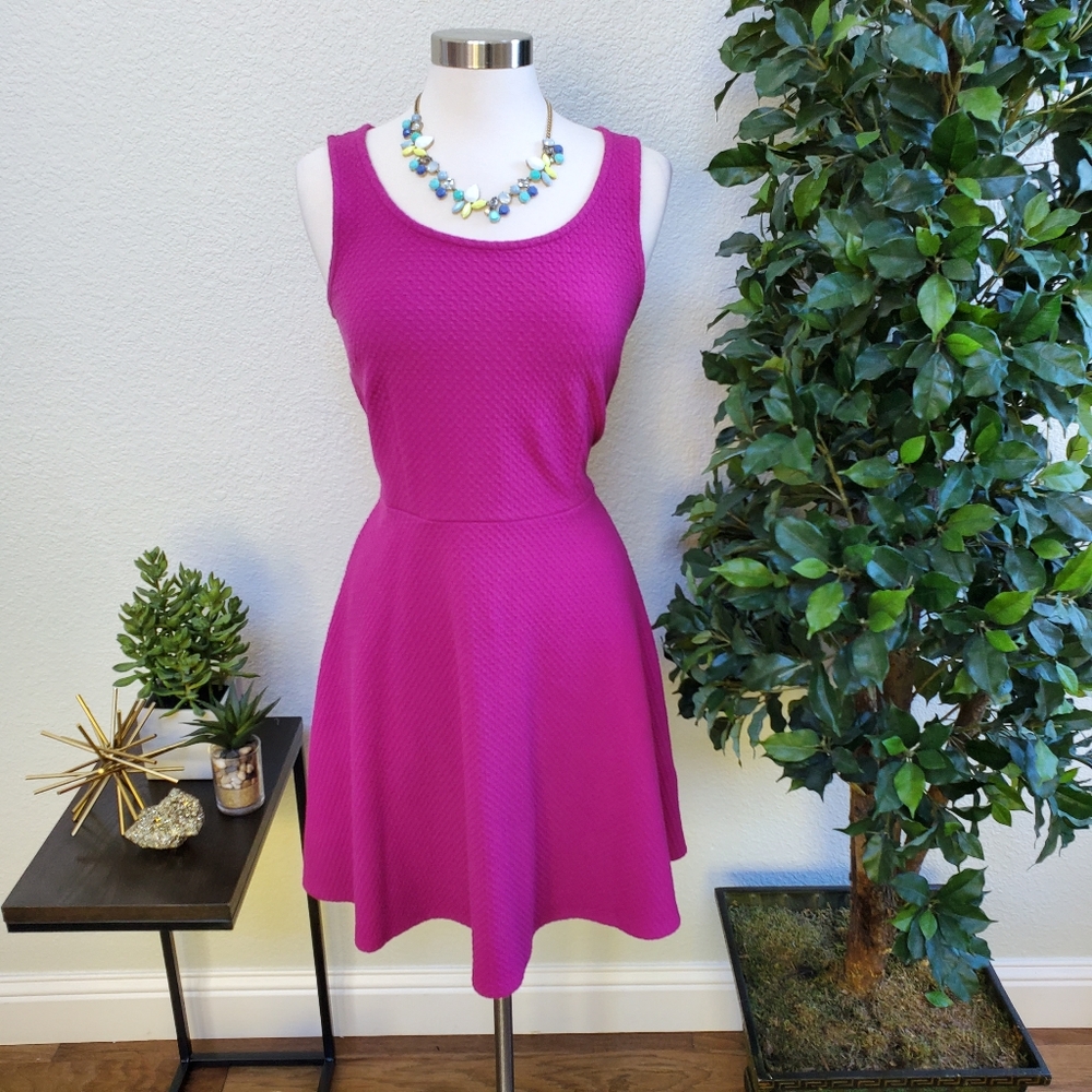 Jersey Waffle Fit and Flare Dress